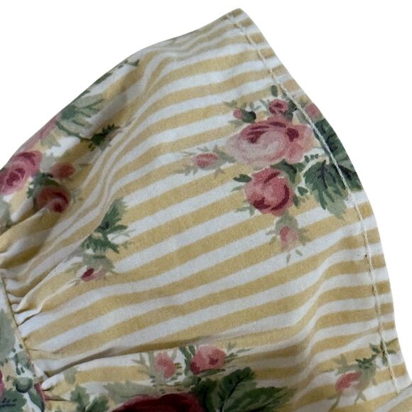 Ralph Lauren Sophie Brooke Yellow Floral Stripe Ruffle Pillow Case Sham Standard - Picture 6 of 9
